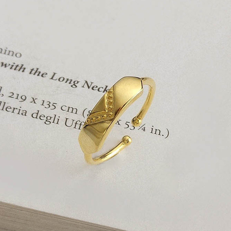 Bague en argent sterling réglable à ouverture en forme de V