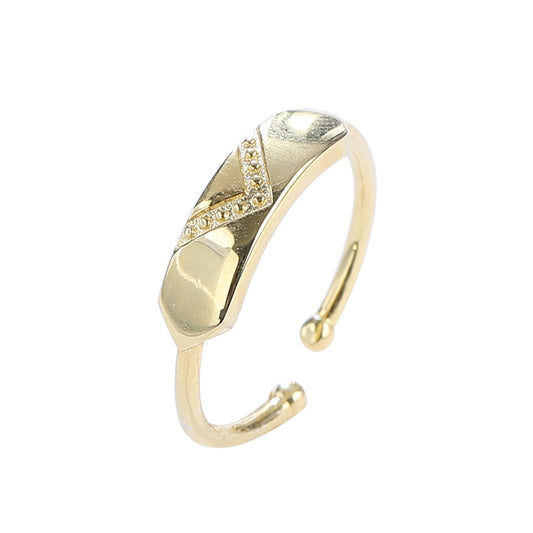 V-shaped Opening Adjustable Sterling Silver Ring