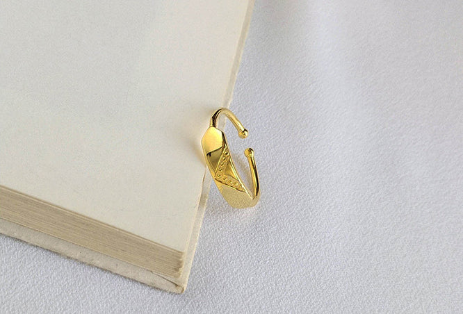 Bague en argent sterling réglable à ouverture en forme de V