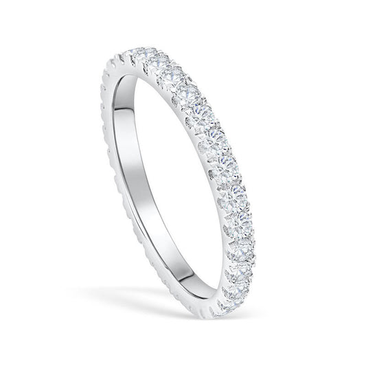 Stackable Round Cut Sterling Silver Ring-TL-Juri Elle