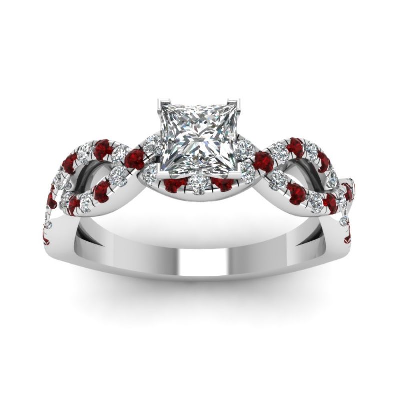Twist Princess Cut Sterling Silver Ring