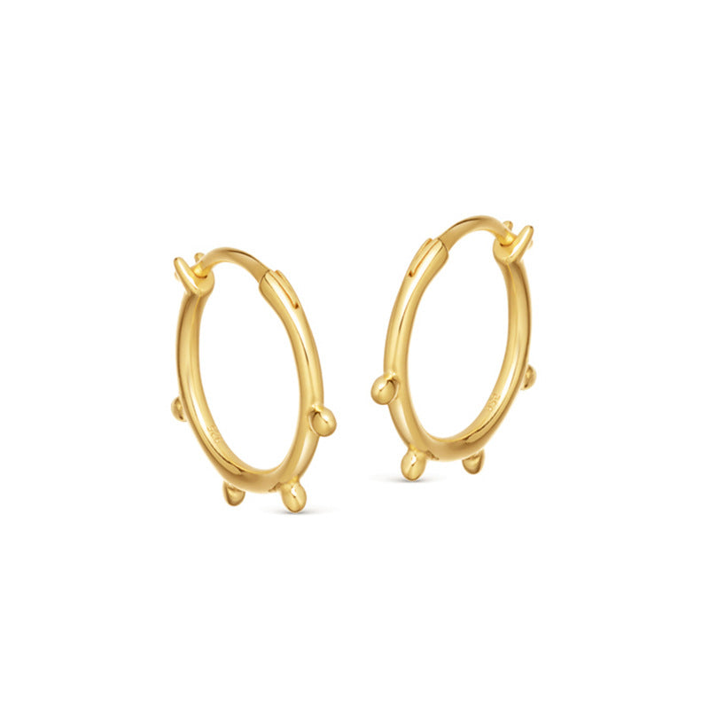 Sun Sterling Silver Plated Gold Earring