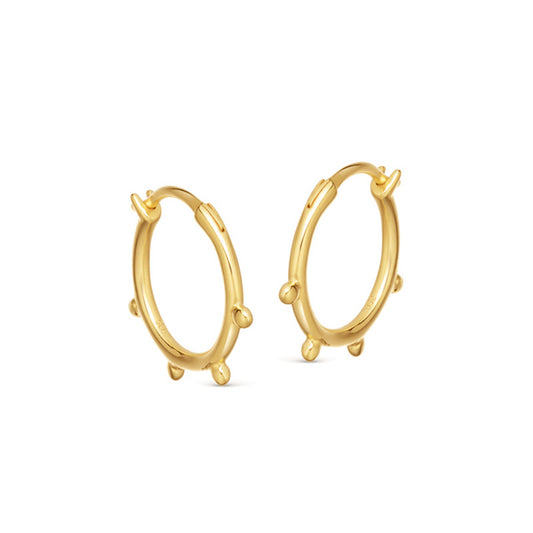 Sun Sterling Silver Plated Gold Earring