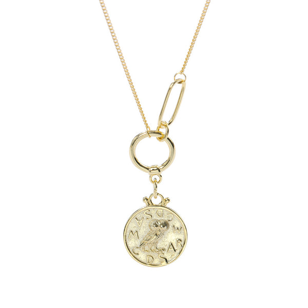 Owl Multi-circle Sterling Silver Necklace