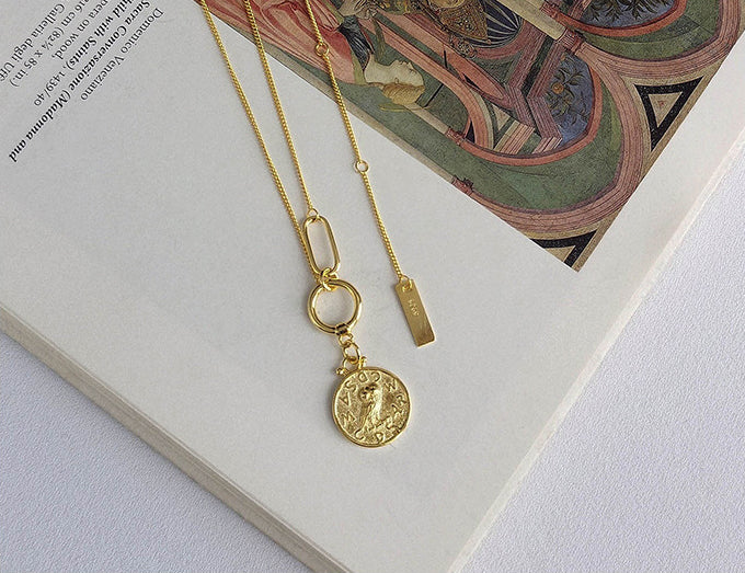Owl Multi-circle Sterling Silver Necklace