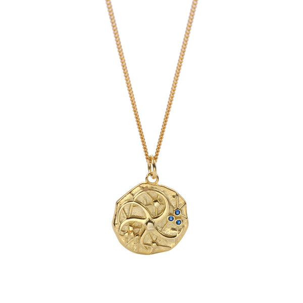 Irregular Cosmic Round Cut Sterling Silver Plated Gold Necklace