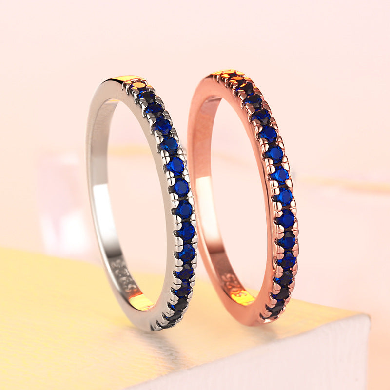 Stackable Round Cut Sterling Silver Ring-TL-Juri Elle