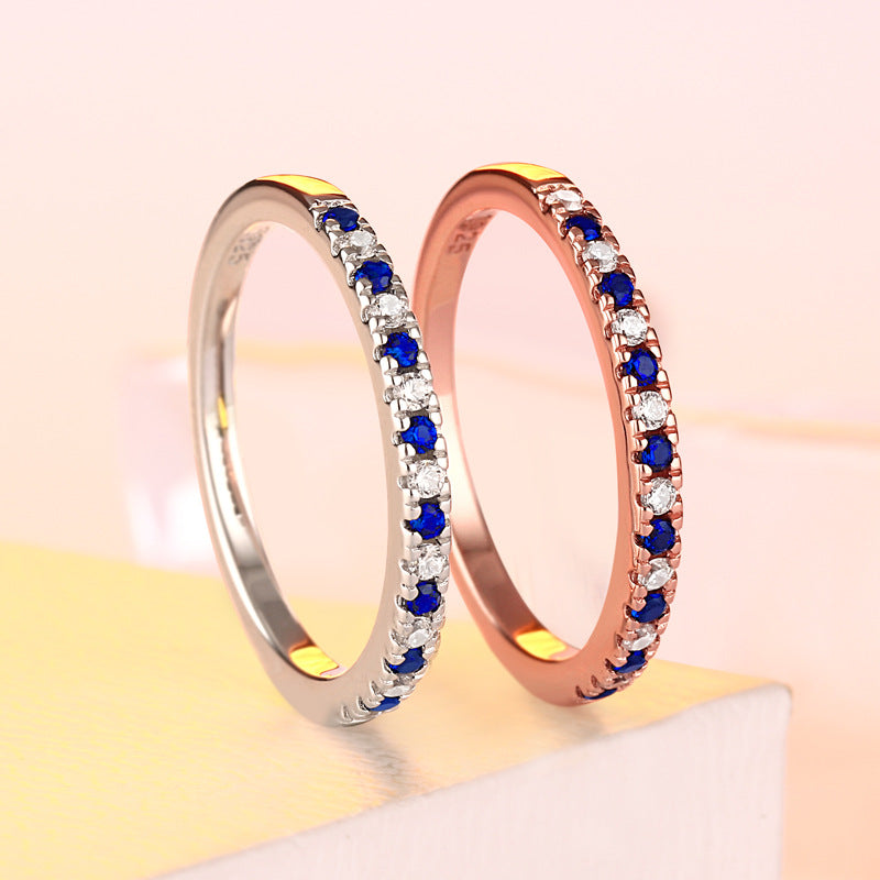 Stackable Round Cut Sterling Silver Ring-TL-Juri Elle
