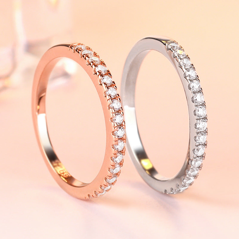 Stackable Round Cut Sterling Silver Ring-TL-Juri Elle