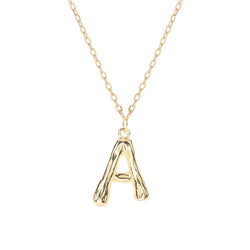Letter A Sterling Silver Plated Gold Necklace