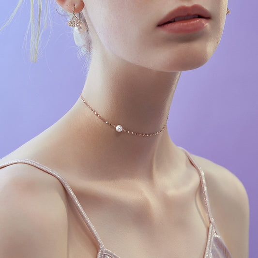 Collier en argent sterling avec perles naturelles exquises