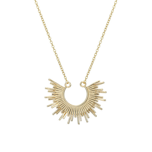 Radioactive Semicircle Sterling Silver Plated Gold Necklace