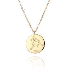 Portrait Sterling Silver Plated Gold Necklace