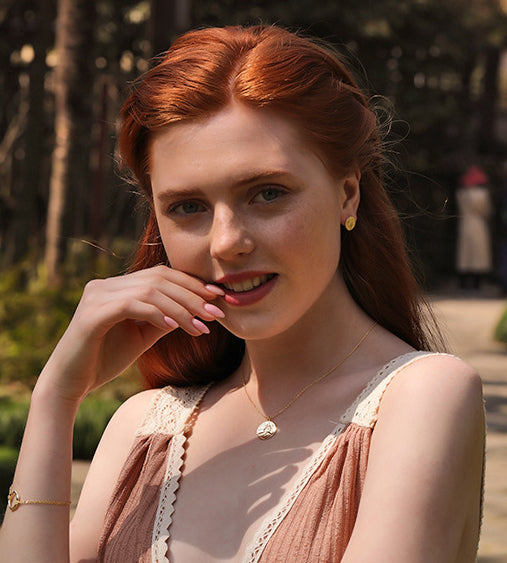 Portrait Sterling Silver Plated Gold Necklace