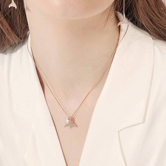 Collier en argent sterling coupe ronde avec perles d'amour de sirène