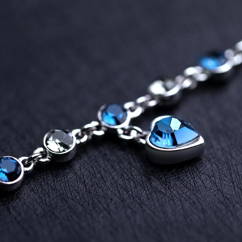 Love At First Sight Heart Round Cut Swarovski  Alloy Bracelet
