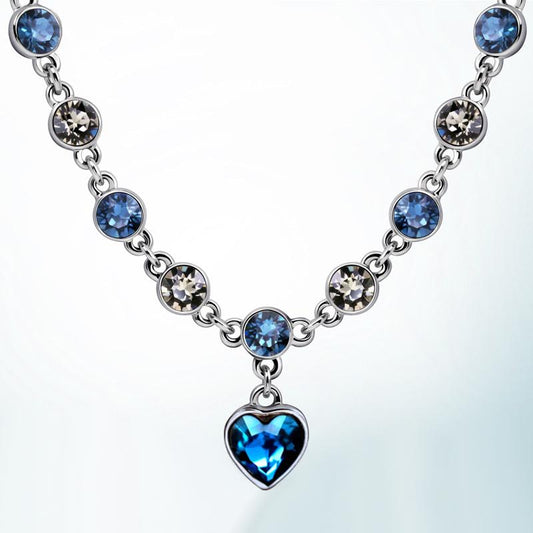 Love At First Sight Collier en alliage Swarovski coupe ronde en forme de cœur