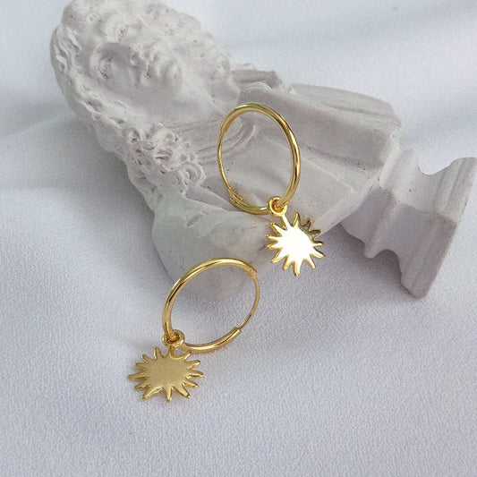 Sunburst Sterling Silver Earring