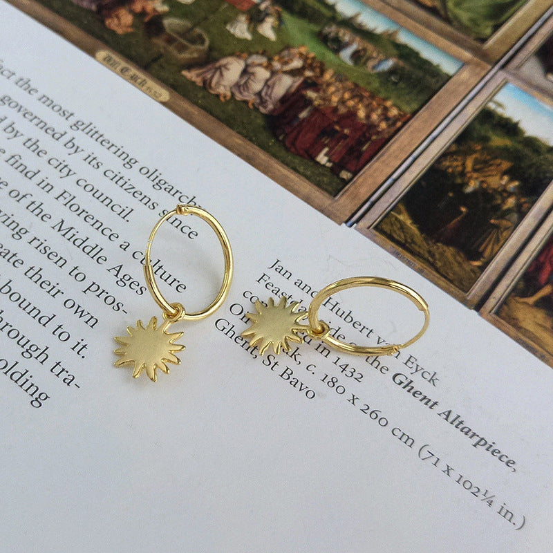 Sunburst Sterling Silver Earring