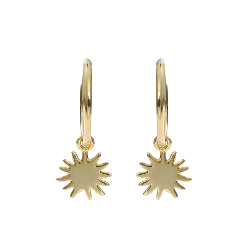 Sunburst Sterling Silver Earring