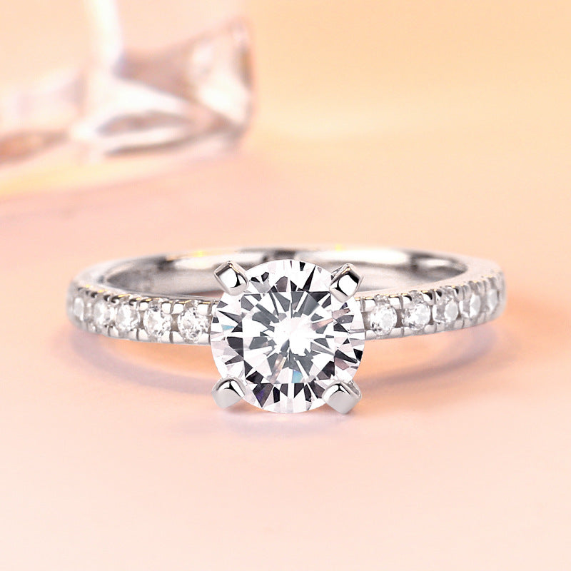 Pupil Round Cut Sterling Silver Ring-TL-Juri Elle