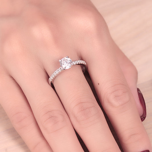 Pupil Round Cut Sterling Silver Ring-TL-Juri Elle