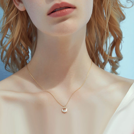Charming Perfume Round Cut Sterling Silver Necklace