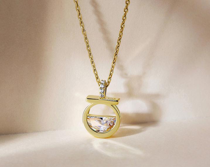Charming Perfume Round Cut Sterling Silver Necklace