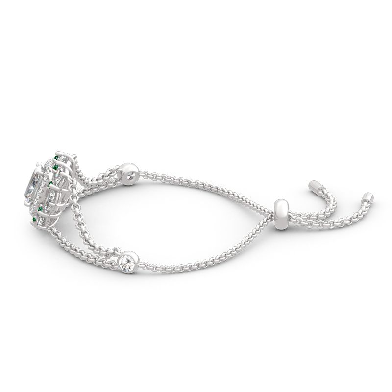 Cinderella Halo Radiant Cut Sterling Silver Bracelet-JE-Juri Elle