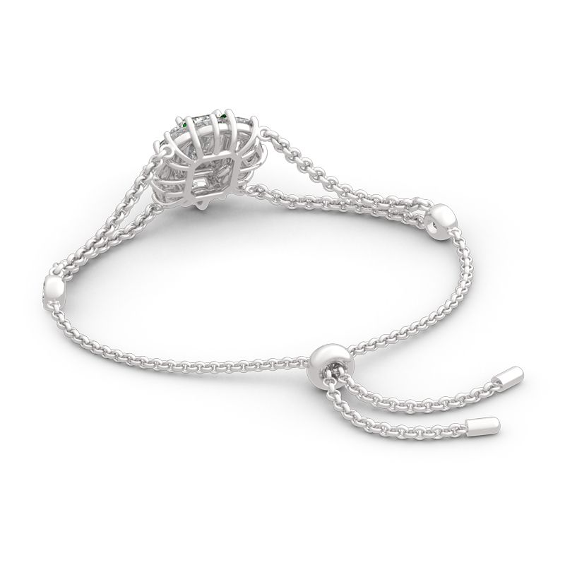 Cinderella Halo Radiant Cut Sterling Silver Bracelet-JE-Juri Elle