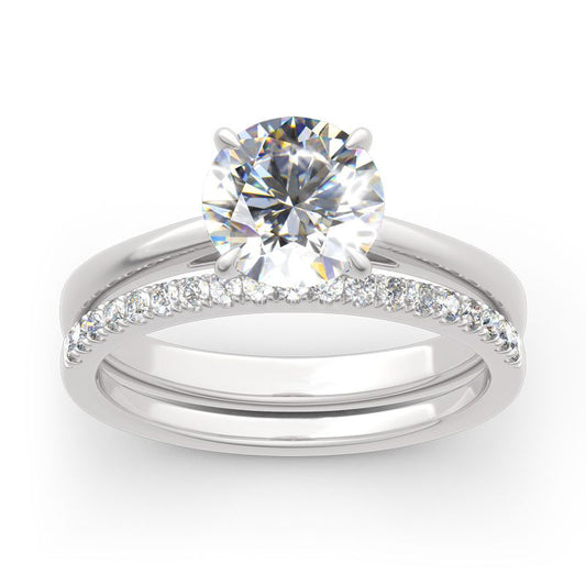 Ensemble de bagues classiques en argent sterling à coupe ronde