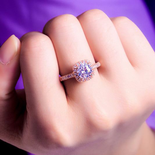 Daisy Round Cut Sterling Silver Ring-TL-Juri Elle