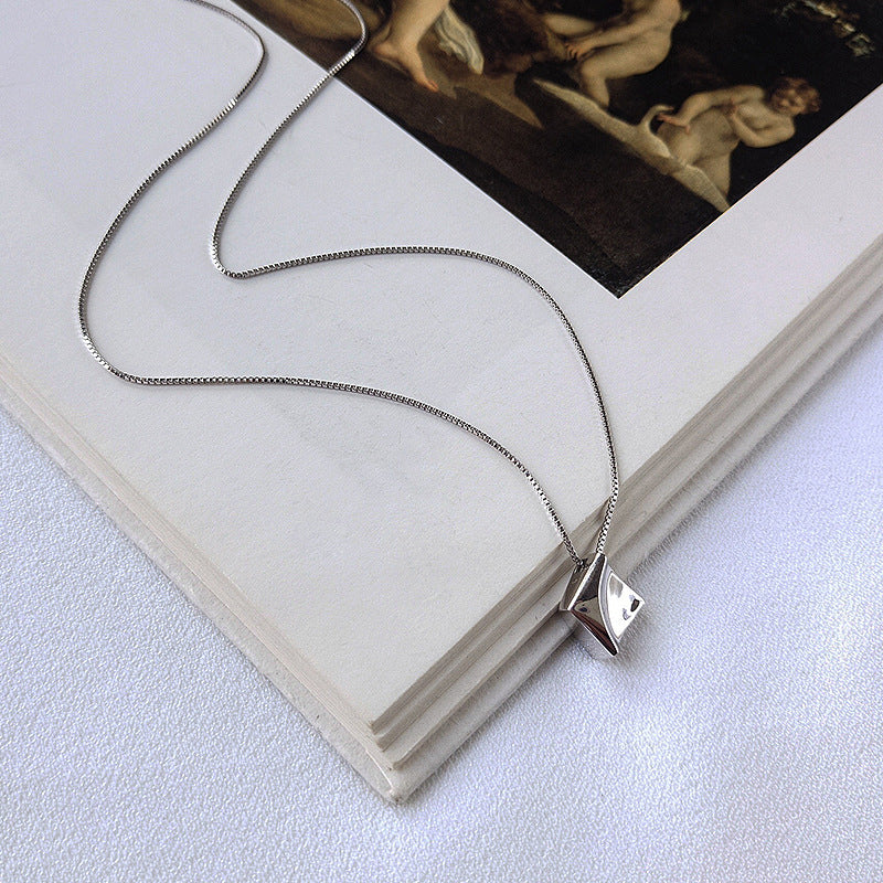 Mini Geometry Sterling Silver Plated Platinum Necklace