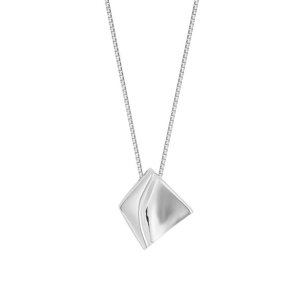 Mini Geometry Sterling Silver Plated Platinum Necklace