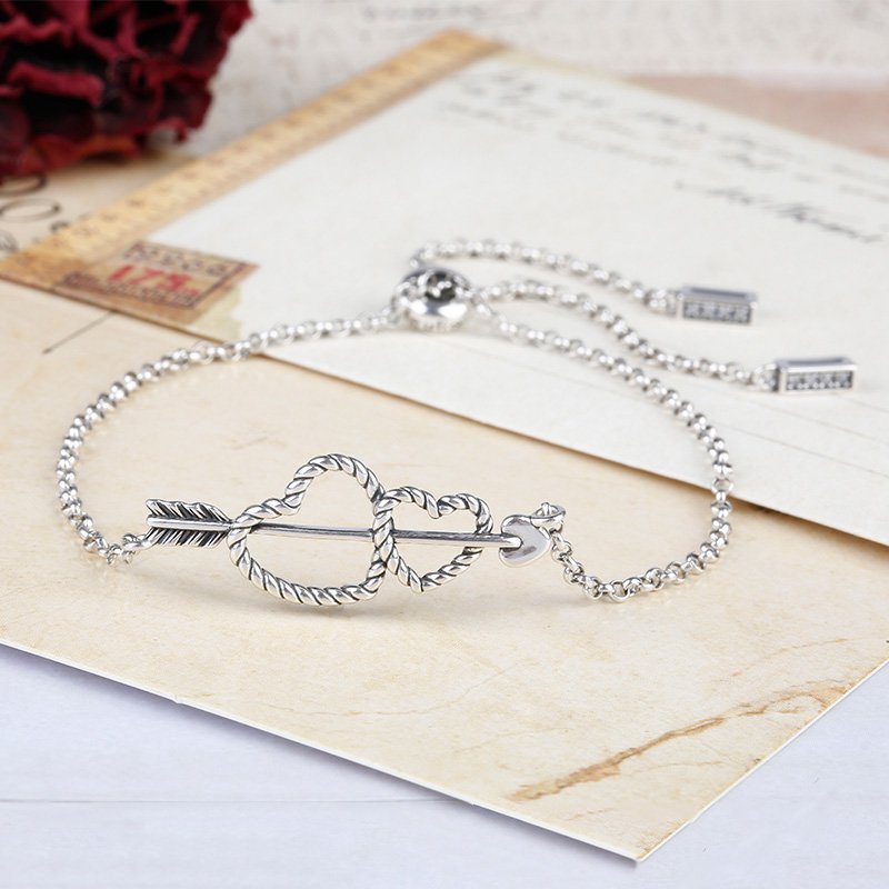 Arrow and Heart Bolo Bracelet-JE-Juri Elle