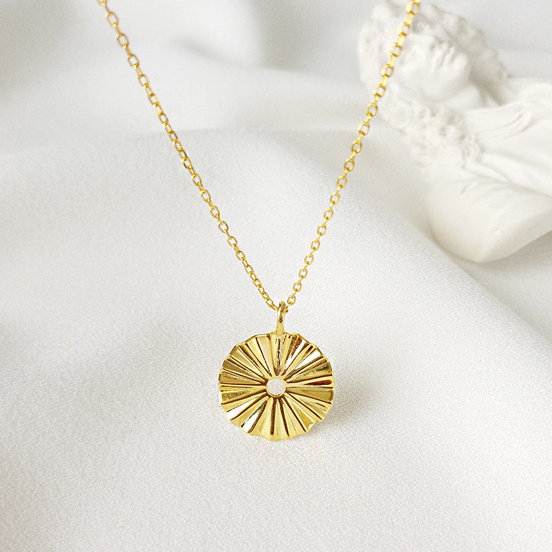 Golden Irregular Round Sterling Silver Necklace