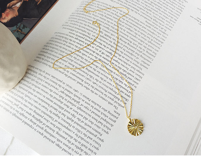 Golden Irregular Round Sterling Silver Necklace
