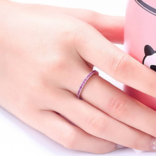 Lovely Round Cut Sterling Silver Ring-TL-Juri Elle