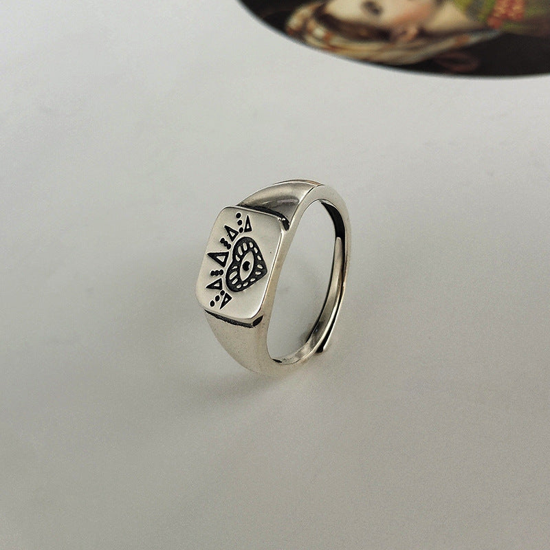 Heart Sun Eye Sterling Silver Ring