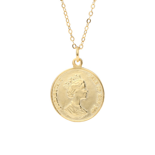 Elizabeth Portrait Coin Sterling Silver Necklace