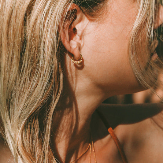 Twist Ring Sterling Silver Plated Gold Earring