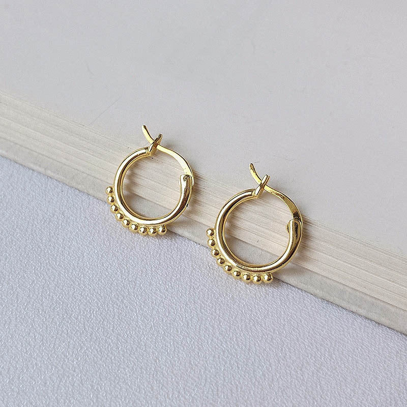 Boucle d'oreille en argent sterling plaqué or Twist Ring
