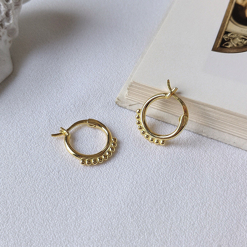 Boucle d'oreille en argent sterling plaqué or Twist Ring