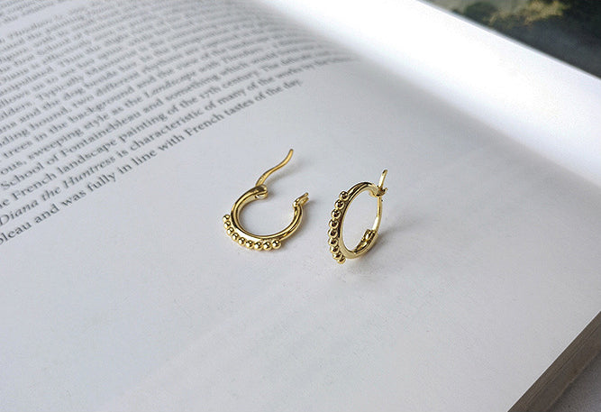 Boucle d'oreille en argent sterling plaqué or Twist Ring