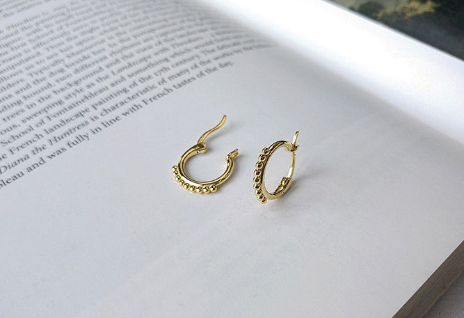 Twist Ring Sterling Silver Plated Gold Earring
