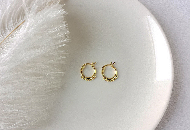 Boucle d'oreille en argent sterling plaqué or Twist Ring