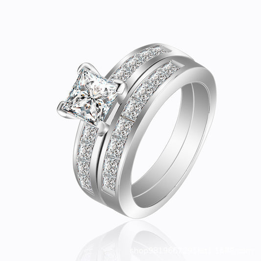 Endless Love Princess Cut Sterling Silver Ring-TL-Juri Elle