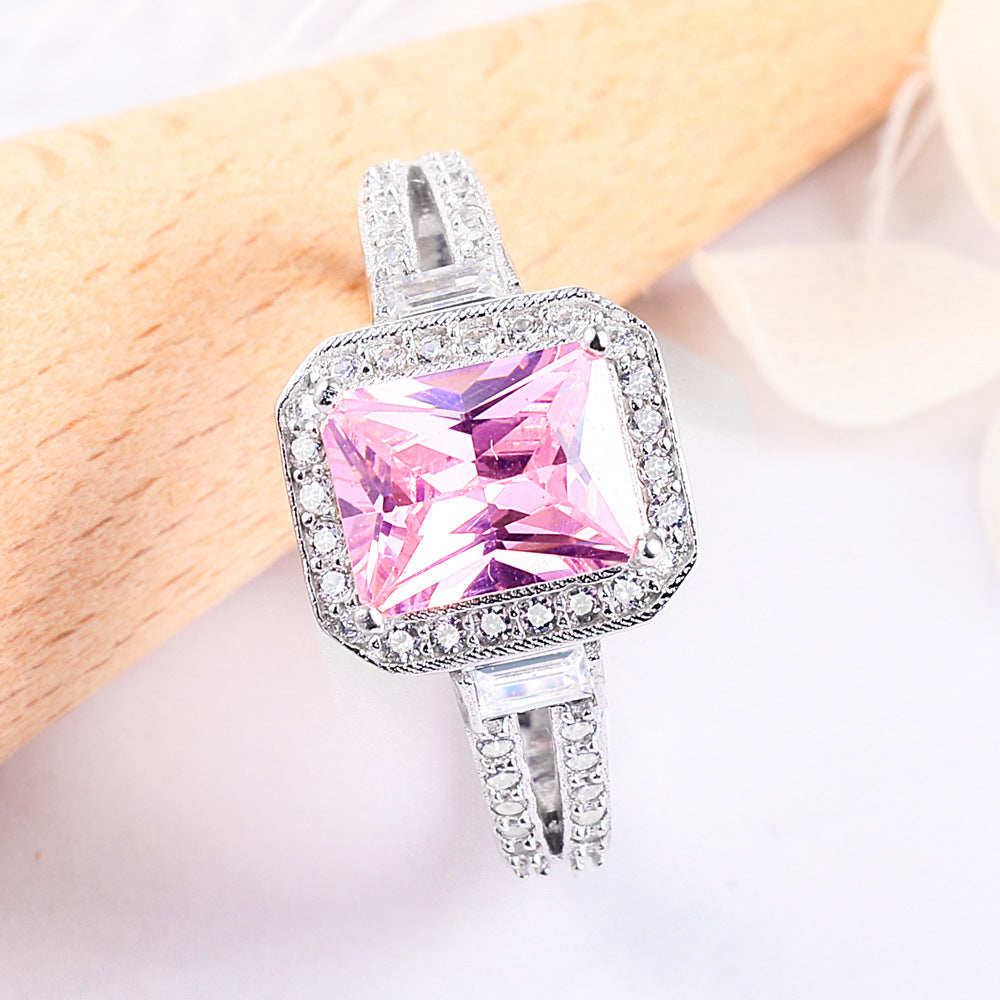 Vintage Radiant Cut Meteorite Silver Ring