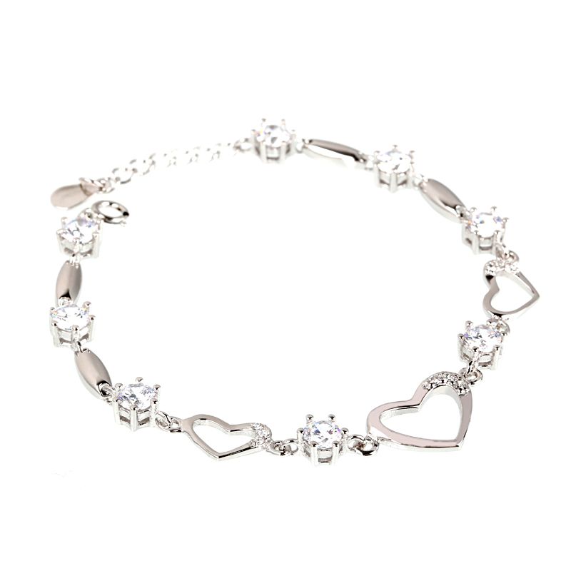 Heart Shape Sterling Silver Bracelet-JE-Juri Elle