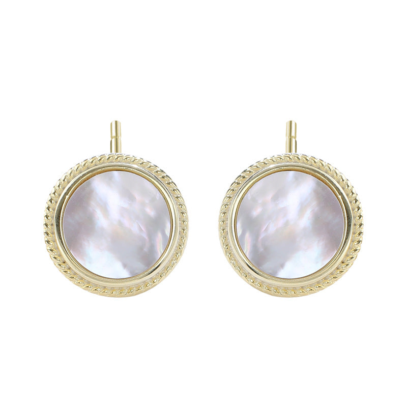 Sweet White Shell Sterling Silver Stud Earring